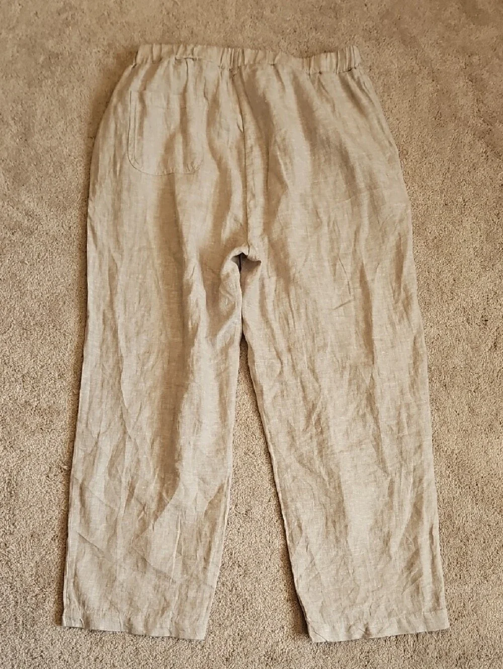 Quince Wide-Leg 100% Linen Pants in Light Tan